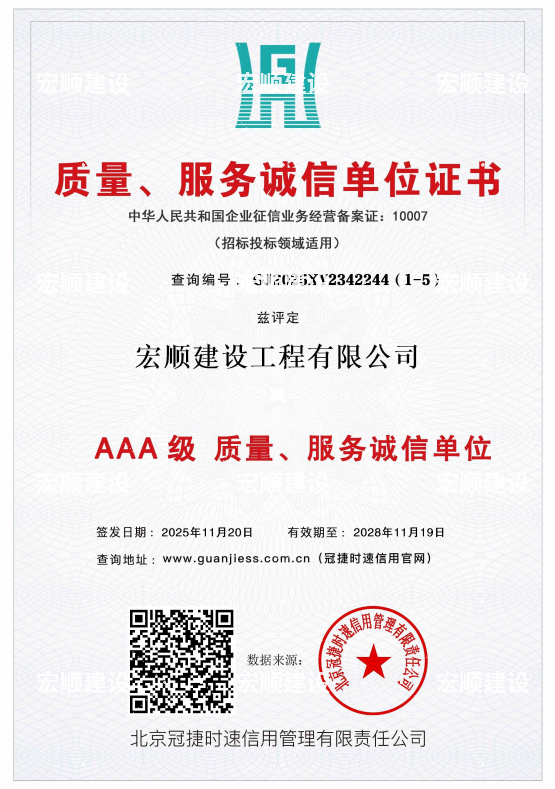AAA級(jí)質(zhì)量服務(wù)誠信單位